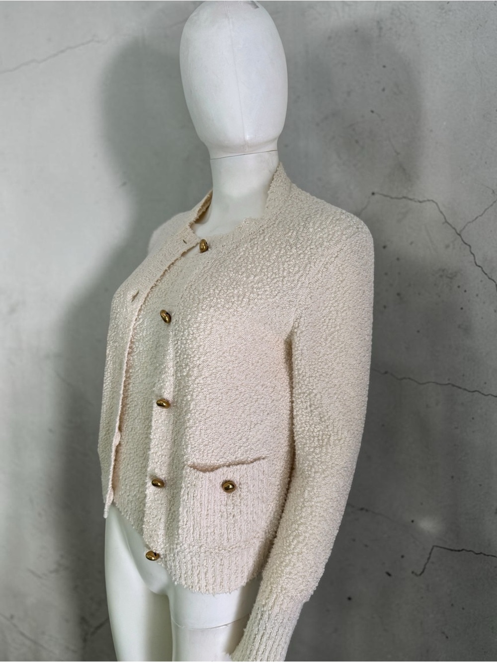 Christian Dior Cotton and Wool Blend Knit Twin Set Ecru - Picture 9 of 12